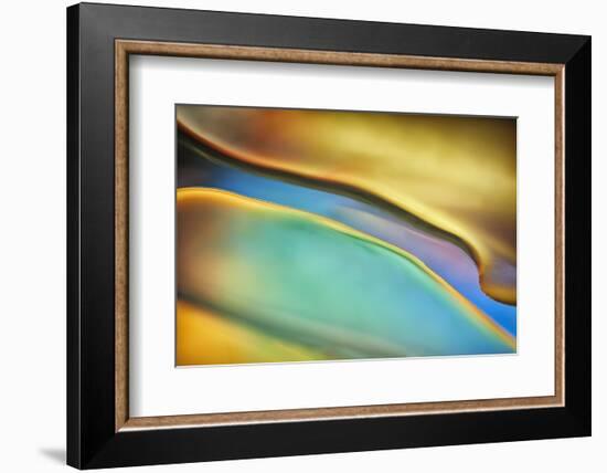 Yellow and Aqua Blue Flow-Cora Niele-Framed Photographic Print