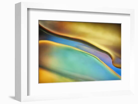 Yellow and Aqua Blue Flow-Cora Niele-Framed Photographic Print