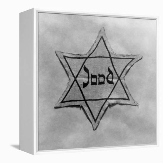 Yellow and Black Star Which the Jews Were Required to Wear in Occupied Holland During World War 2-null-Framed Stretched Canvas