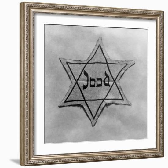 Yellow and Black Star Which the Jews Were Required to Wear in Occupied Holland During World War 2-null-Framed Photo