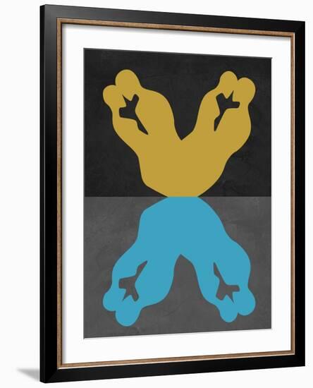 Yellow and Blue Kiss-Felix Podgurski-Framed Art Print