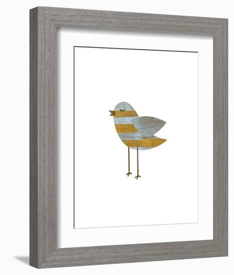 Yellow and Blue Striped Bird-John W^ Golden-Framed Art Print