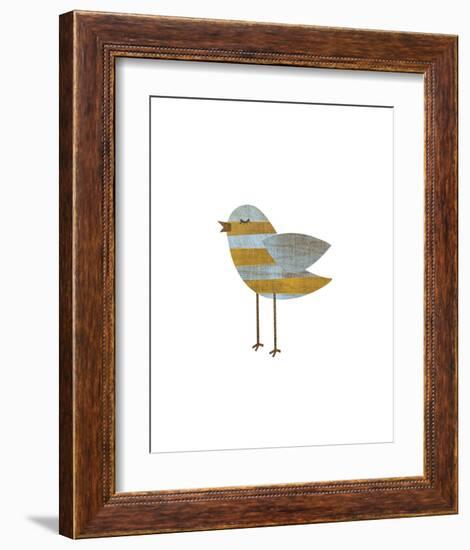 Yellow and Blue Striped Bird-John W^ Golden-Framed Art Print