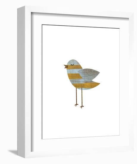 Yellow and Blue Striped Bird-John W^ Golden-Framed Art Print