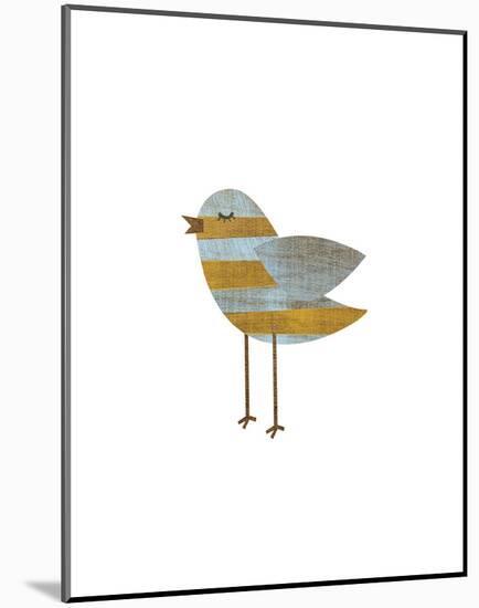 Yellow and Blue Striped Bird-John W^ Golden-Mounted Art Print