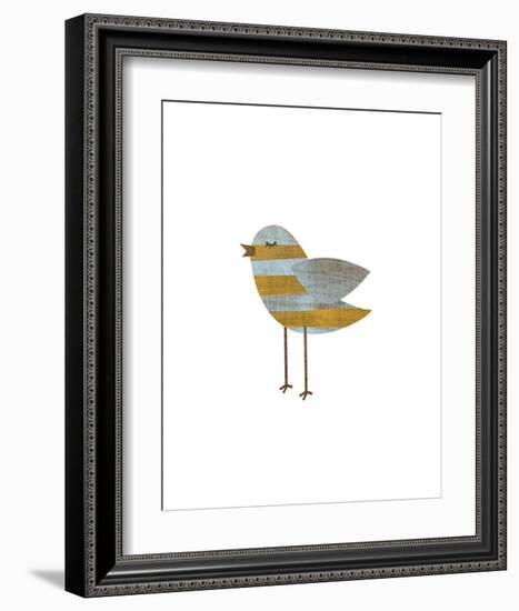 Yellow and Blue Striped Bird-John W^ Golden-Framed Art Print