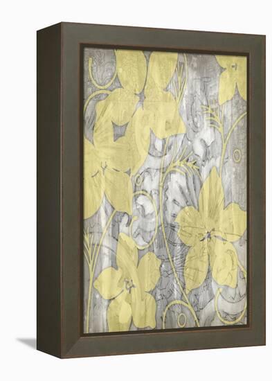 Yellow and Gray I-Jennifer Goldberger-Framed Stretched Canvas