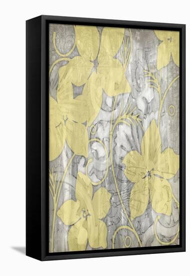 Yellow and Gray I-Jennifer Goldberger-Framed Stretched Canvas