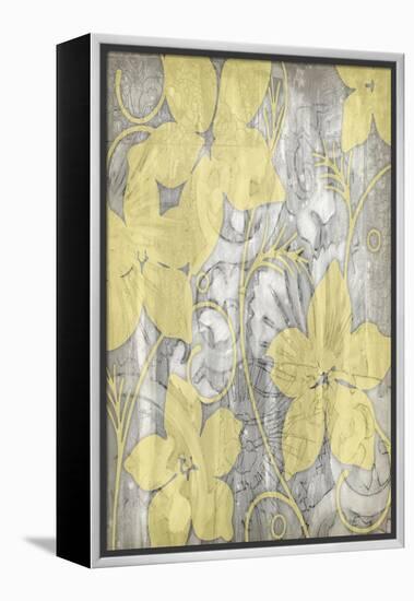 Yellow and Gray I-Jennifer Goldberger-Framed Stretched Canvas