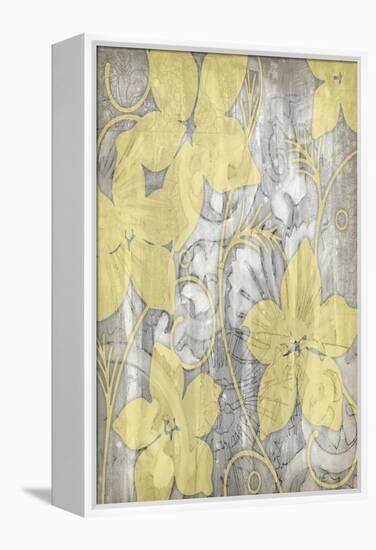 Yellow and Gray I-Jennifer Goldberger-Framed Stretched Canvas