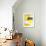 Yellow and Grey Abstract Art Painting-T30 Gallery-Framed Photographic Print displayed on a wall