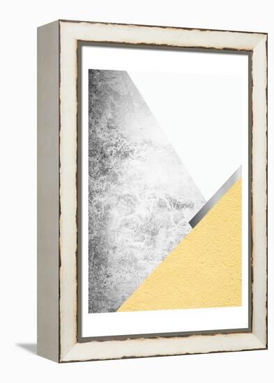 Yellow and Grey Mountains 1-Urban Epiphany-Framed Stretched Canvas