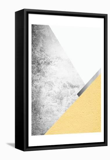 Yellow and Grey Mountains 1-Urban Epiphany-Framed Stretched Canvas