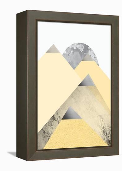 Yellow and Grey Mountains 2-Urban Epiphany-Framed Stretched Canvas