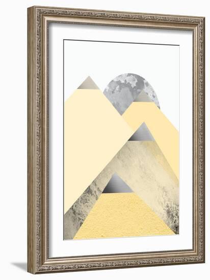 Yellow and Grey Mountains 2-Urban Epiphany-Framed Art Print