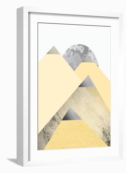 Yellow and Grey Mountains 2-Urban Epiphany-Framed Art Print