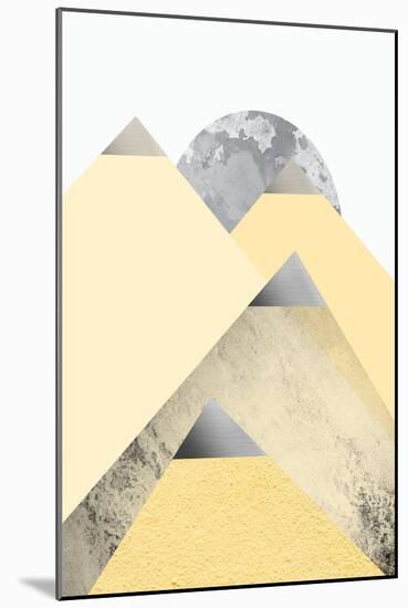 Yellow and Grey Mountains 2-Urban Epiphany-Mounted Art Print