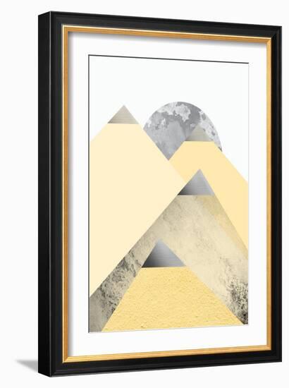 Yellow and Grey Mountains 2-Urban Epiphany-Framed Art Print
