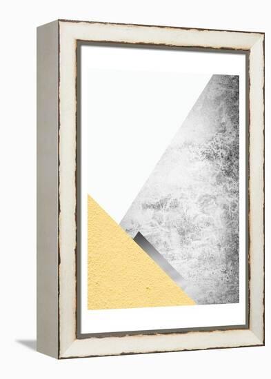 Yellow and Grey Mountains 3-Urban Epiphany-Framed Stretched Canvas