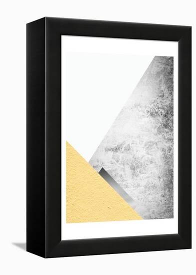 Yellow and Grey Mountains 3-Urban Epiphany-Framed Stretched Canvas