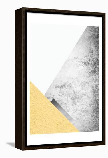 Yellow and Grey Mountains 3-Urban Epiphany-Framed Stretched Canvas