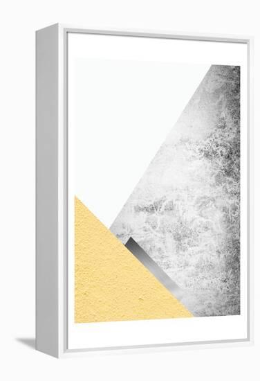 Yellow and Grey Mountains 3-Urban Epiphany-Framed Stretched Canvas