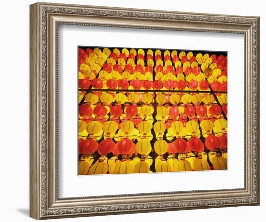 Yellow and orange paper lanterns-null-Framed Photographic Print