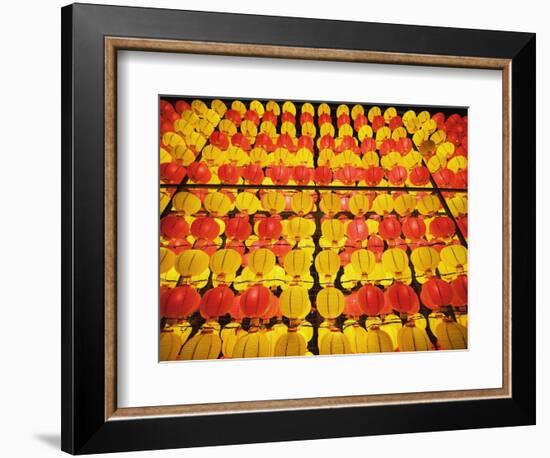 Yellow and orange paper lanterns-null-Framed Photographic Print