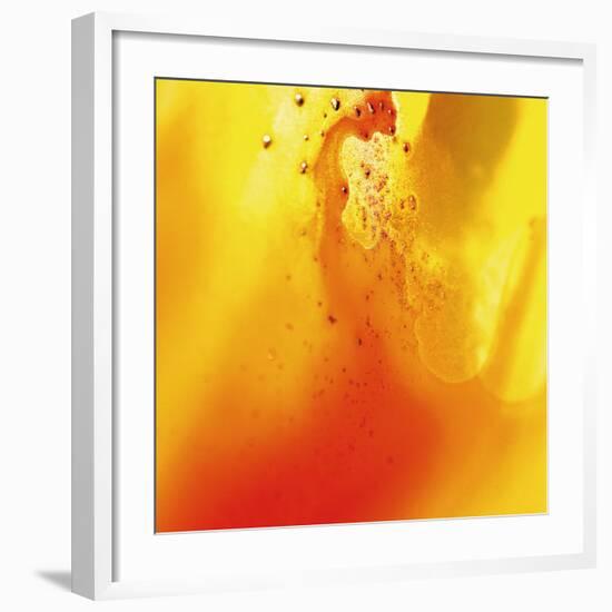 Yellow and Orange Swirling Abstract, c. 2008-Pier Mahieu-Framed Premium Giclee Print