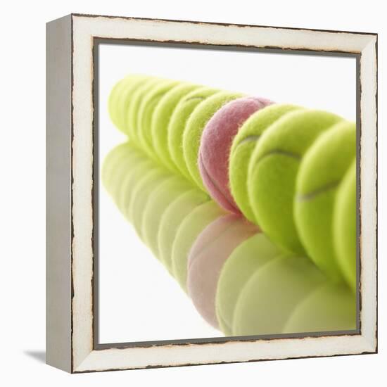 Yellow and Pink Tennis Balls-null-Framed Premier Image Canvas