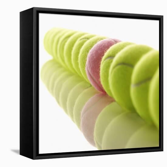 Yellow and Pink Tennis Balls-null-Framed Premier Image Canvas
