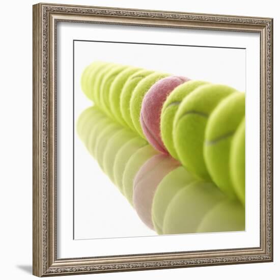 Yellow and Pink Tennis Balls-null-Framed Photographic Print