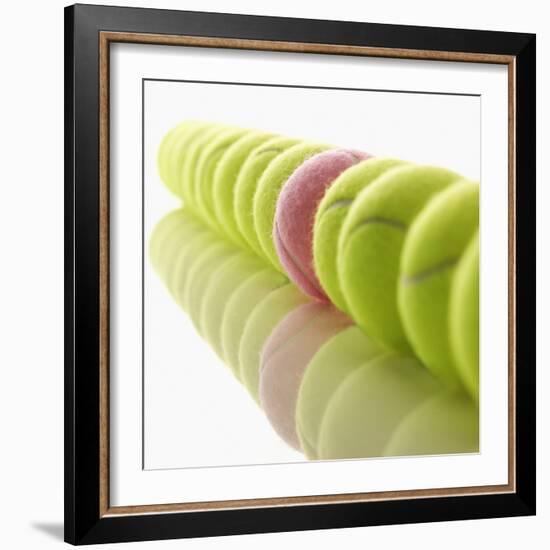 Yellow and Pink Tennis Balls-null-Framed Photographic Print