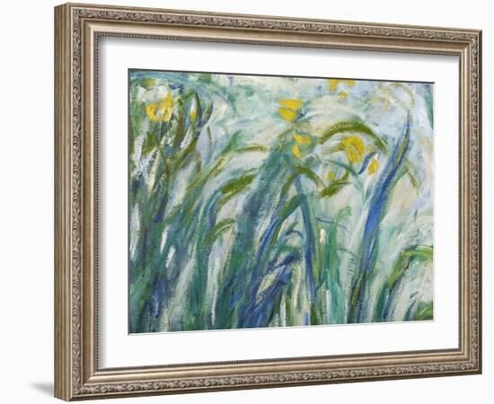 Yellow and Purple Irises, 1924-25 (Detail)-Claude Monet-Framed Giclee Print