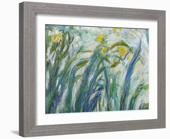 Yellow and Purple Irises, 1924-25 (Detail)-Claude Monet-Framed Giclee Print