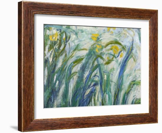 Yellow and Purple Irises, 1924-25 (Detail)-Claude Monet-Framed Giclee Print