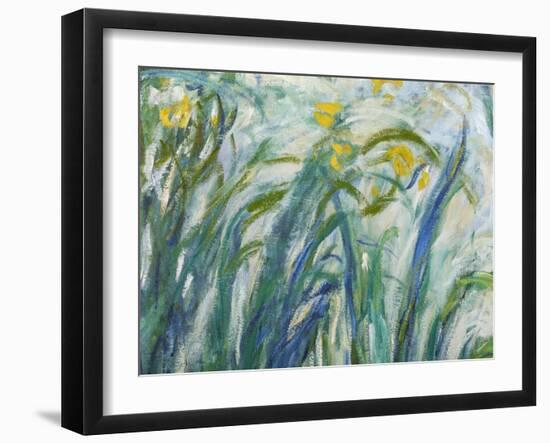 Yellow and Purple Irises, 1924-25 (Detail)-Claude Monet-Framed Giclee Print