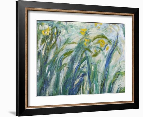 Yellow and Purple Irises, 1924-25 (Detail)-Claude Monet-Framed Giclee Print