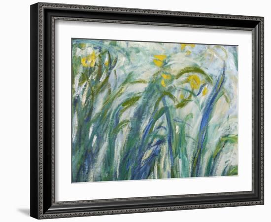 Yellow and Purple Irises, 1924-25 (Detail)-Claude Monet-Framed Giclee Print