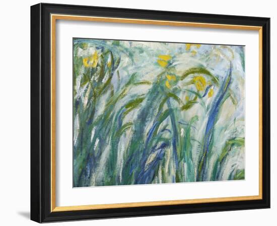 Yellow and Purple Irises, 1924-25 (Detail)-Claude Monet-Framed Giclee Print