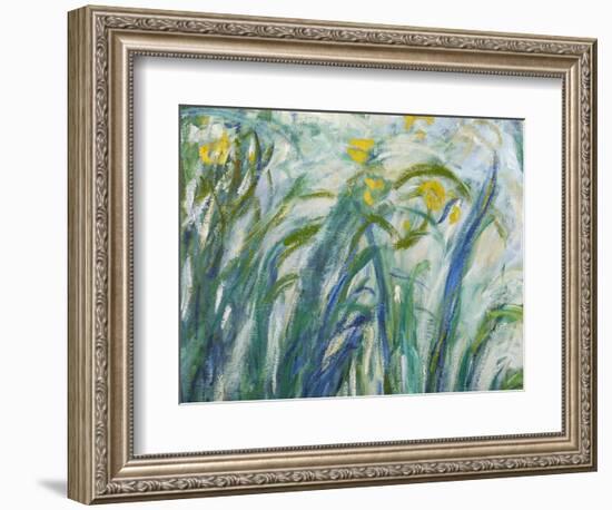 Yellow and Purple Irises, 1924-25 (Detail)-Claude Monet-Framed Premium Giclee Print