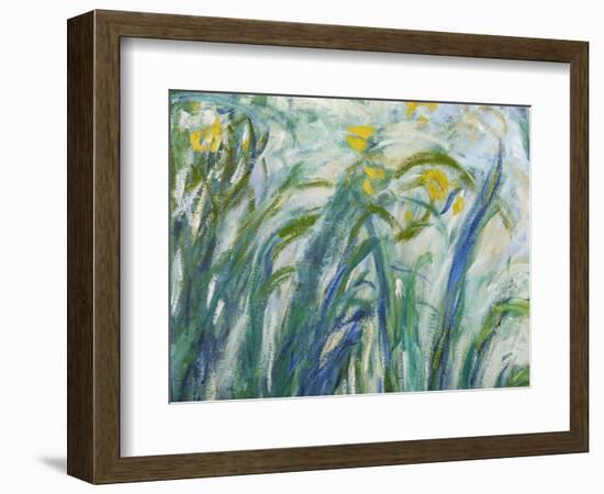 Yellow and Purple Irises, 1924-25 (Detail)-Claude Monet-Framed Giclee Print