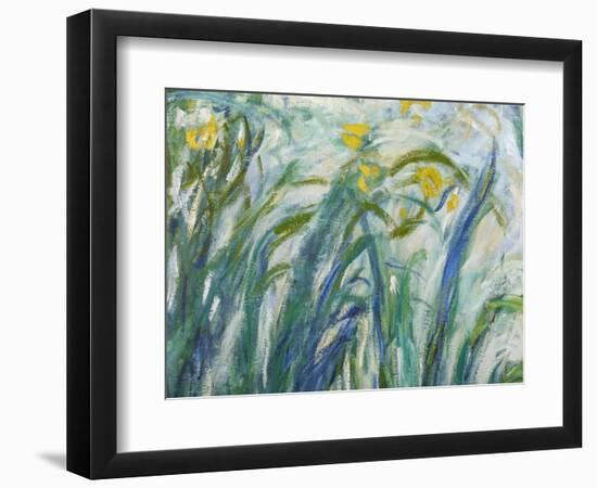 Yellow and Purple Irises, 1924-25 (Detail)-Claude Monet-Framed Giclee Print