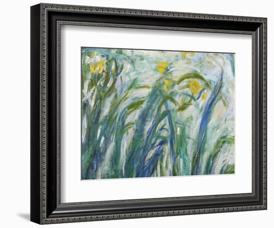 Yellow and Purple Irises, 1924-25 (Detail)-Claude Monet-Framed Giclee Print