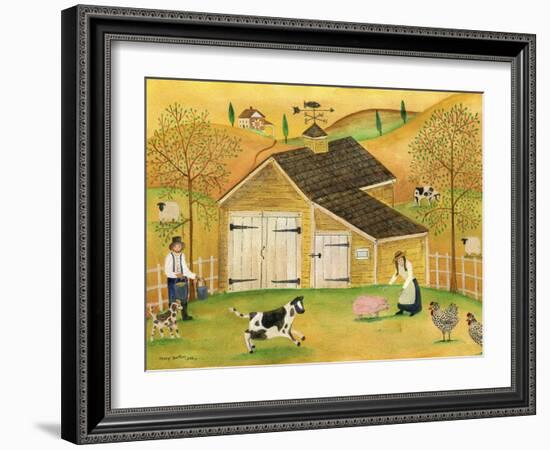 Yellow Barn-Cheryl Bartley-Framed Giclee Print