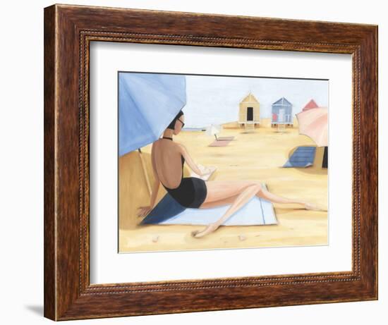 Yellow Beach Hut-Julia Hawkins-Framed Art Print