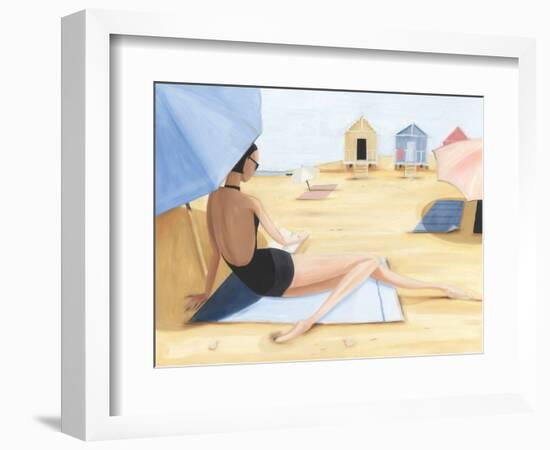 Yellow Beach Hut-Julia Hawkins-Framed Art Print