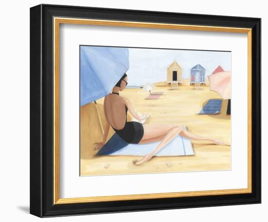 Yellow Beach Hut-Julia Hawkins-Framed Art Print