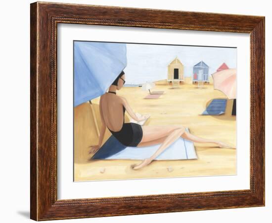 Yellow Beach Hut-Julia Hawkins-Framed Art Print