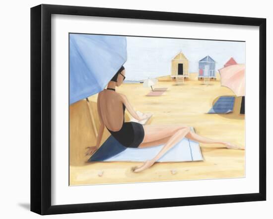 Yellow Beach Hut-Julia Hawkins-Framed Art Print